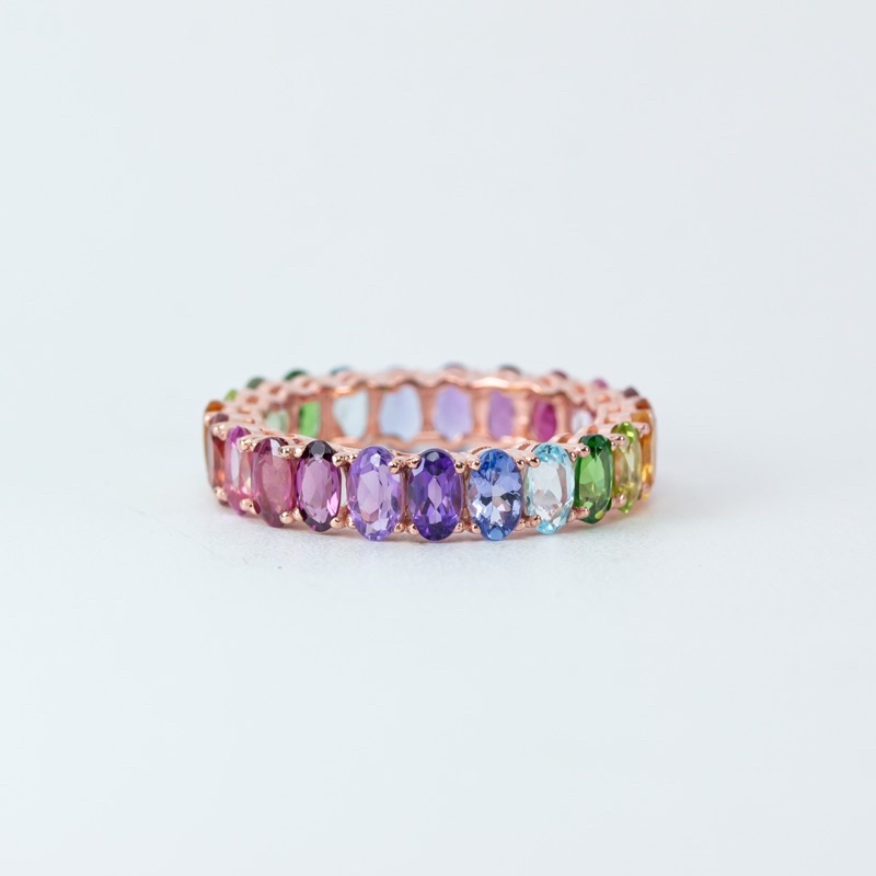 Rainbow Oval Eternity ring แหวนรอบนิ้วสีรุ้ง