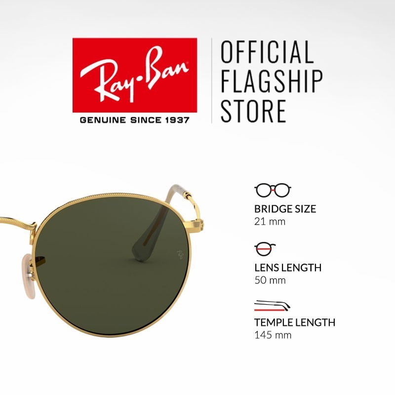 Ray-Ban Round Metal - RB3447 001 size 50 - sunglasses