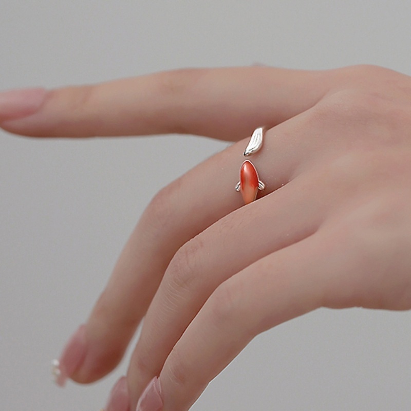 Redsun2 แหวนแฟชั่น รูปปลาคราฟ ปรับได้ สีสันสดใส