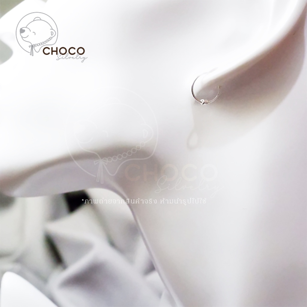 (S925) ต่างหูห่วง เงินแท้ Sterling silver hoop earrings