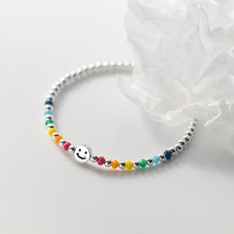 S925 สร้อยข้อมือเงินเกาหลีลูกปัดสีเมฆสร้อยข้อมือเครื่องประดับ