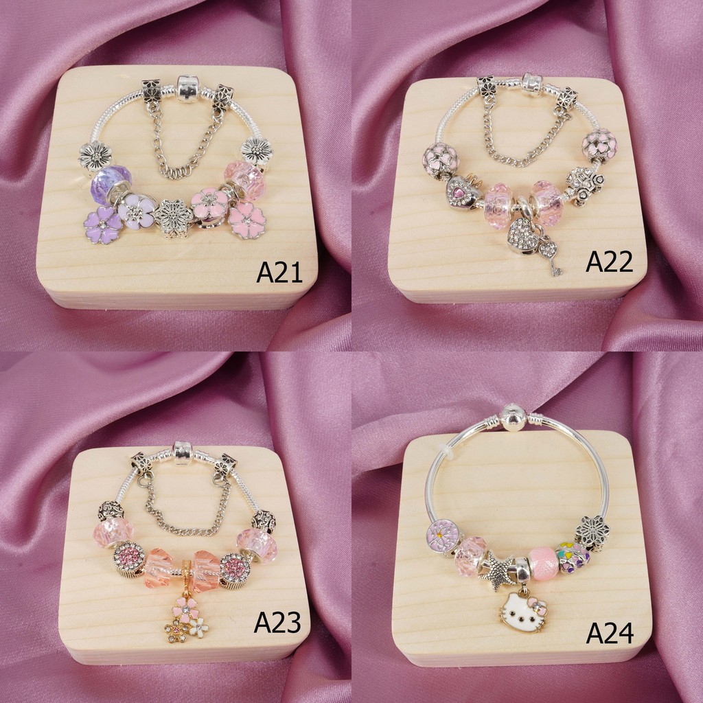 SALE  พร้อมส่ง   งานดี ราคาส่ง กำไลDIY ถอดเปลี่ยนชาร์มได้ มี 40 แบบ พร้อมส่ง!