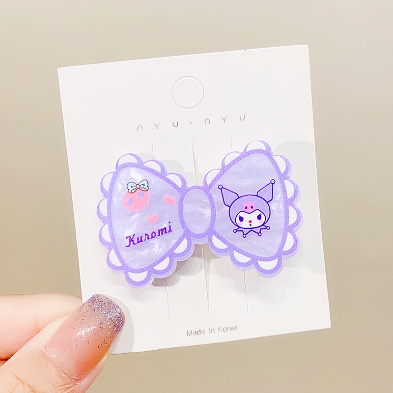 SANRIO กิ๊บติดผม ประดับโบว์ ลายการ์ตูนน่ารัก สไตล์เจ้าหญิง สําหรับเด็กผู้หญิง