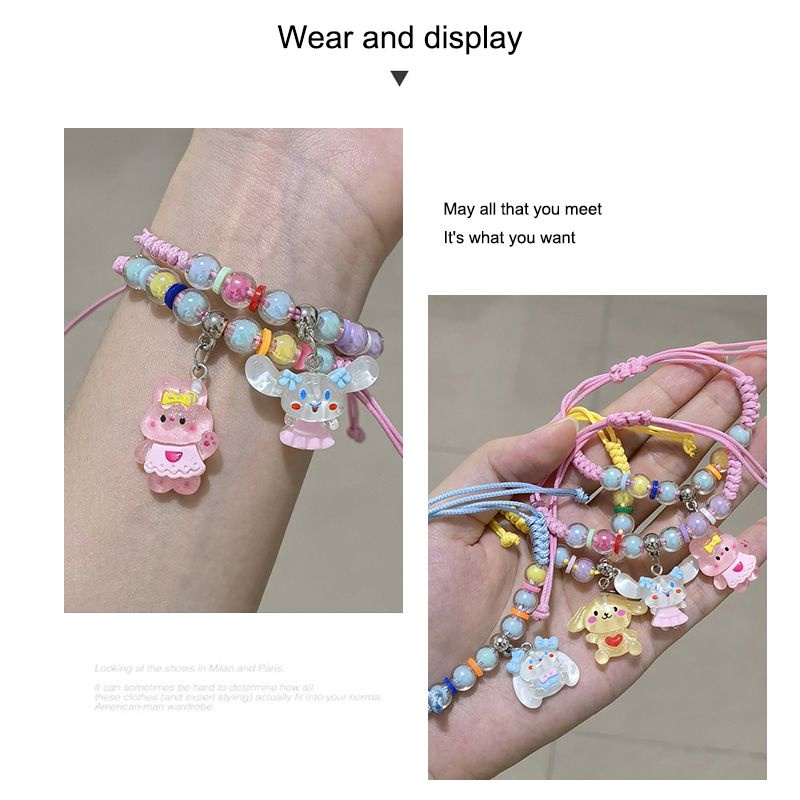 SANRIO สร้อยข้อมือ ลายการ์ตูนน่ารัก สามารถปรับได้ เครื่องประดับ สําหรับคู่รัก นักเรียน