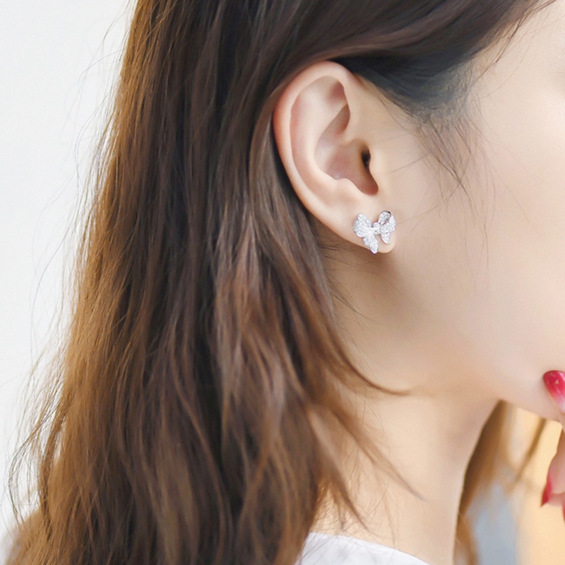 SAPPHIRE 925 ต่างหูไพลินสีขาวสําหรับผู้หญิง