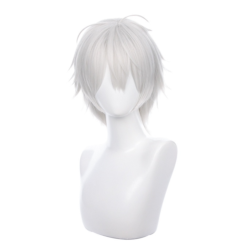Sam ANYCOLOR Vtuber - Kuzuha วิกผมสั้น สีเงิน สําหรับแต่งคอสเพลย์ ปาร์ตี้ฮาโลวีน NIJISANJI