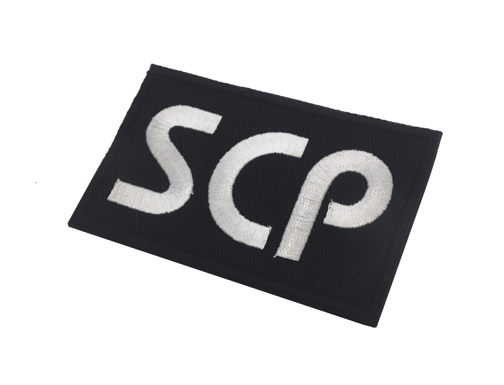 Scp โลโก้รองพื้น เวลโคร ตรา ปัก SCP ยุทธวิธี เสื้อกั๊ก ตรา เหนือธรรมชาติ งานอดิเรก ปลอกแขน