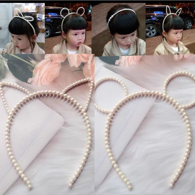 Set N027 คาดผมไข่มุก​ หูกระต่าย​ หูแมว​ หูหมี​ #คาดผมเด็ก#คาดผมไข่มุก​
