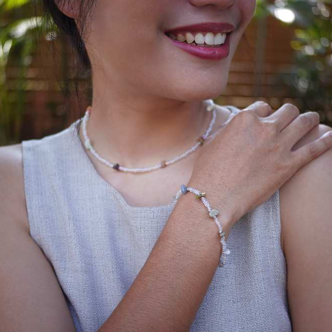 Set สร้อยคอและกำไลลูกปัด DIY Hand Craft S002