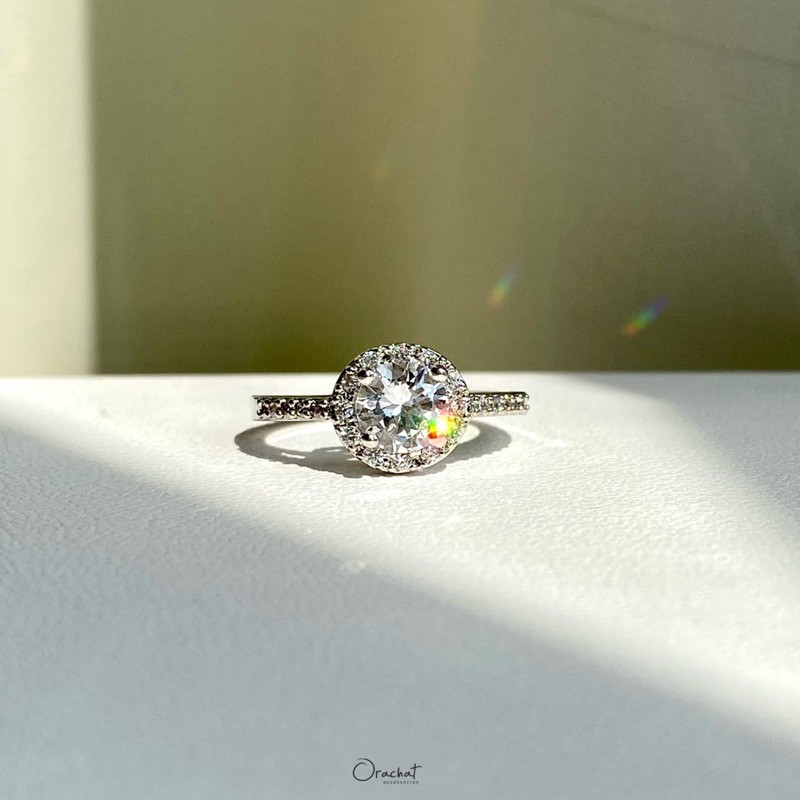 Siara S ring. (แหวนงานชุบทองคำขาว เพชร CZ)