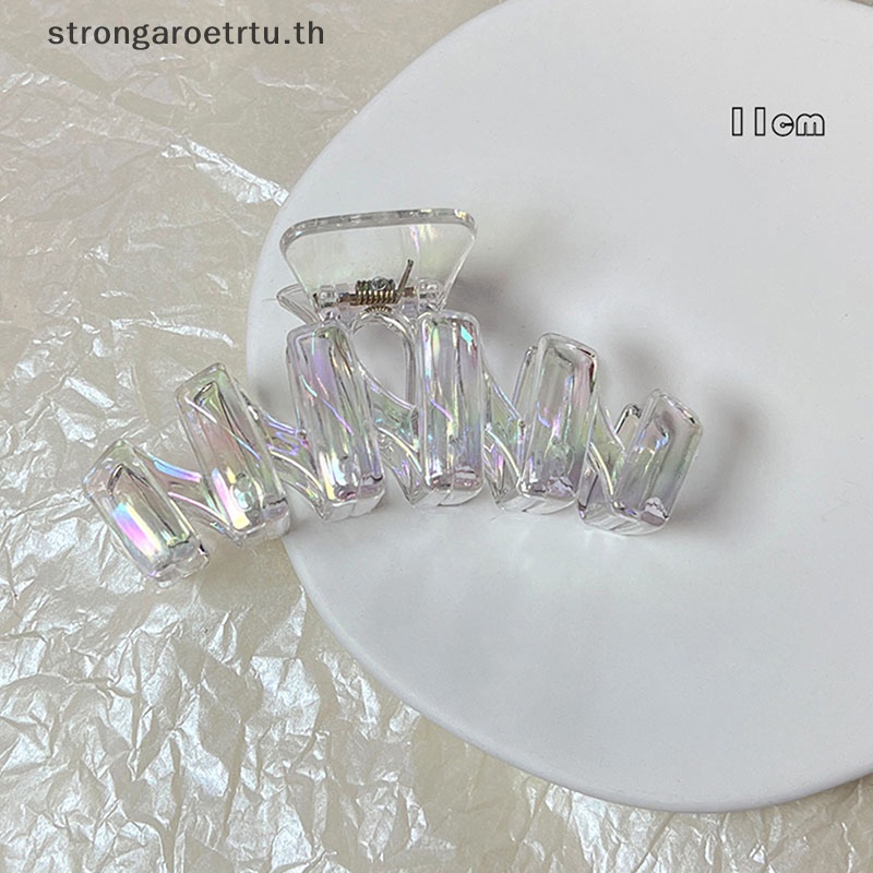Strongaroetrtu กิ๊บติดผมหางม้า พลาสติกใส สไตล์เกาหลี สําหรับผู้หญิง