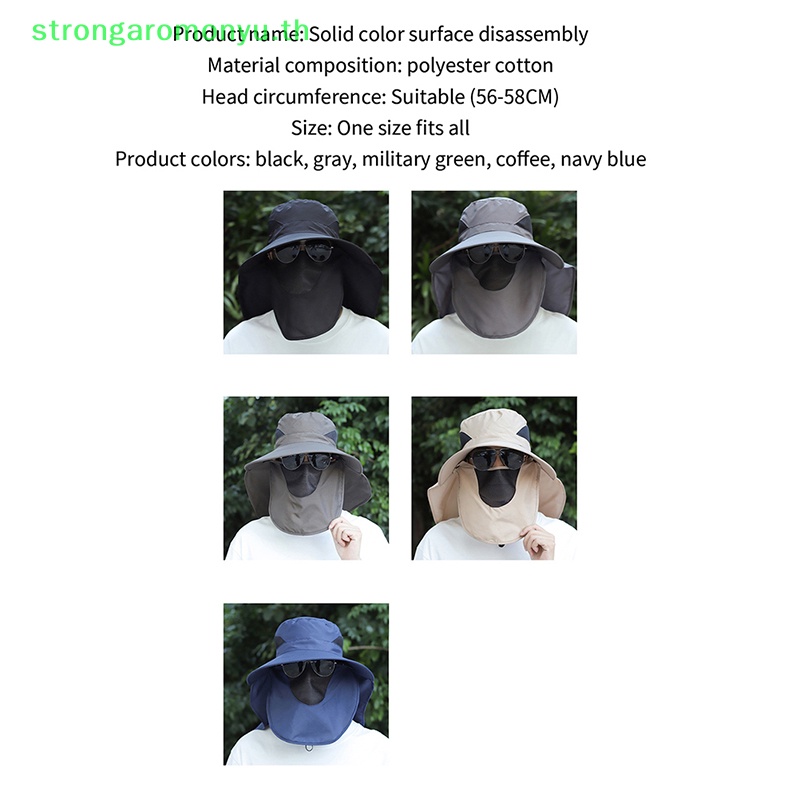 Strongaromonyu หมวกกันแดด ป้องกันรังสียูวี เหมาะกับฤดูร้อน สําหรับผู้ชาย และผู้หญิง เดินป่า ตกปลา