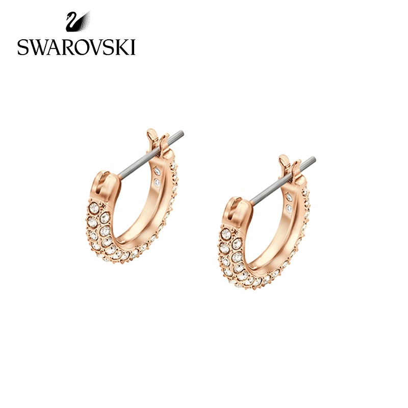 Swarovski ต่างหู ประดับหิน เรียบง่าย เข้ากับทุกการแต่งกาย ระดับไฮเอนด์ สําหรับผู้หญิง