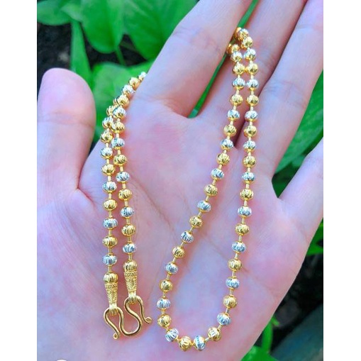 THAIJY15  k130 สร้อยคอ 2 กษัตริย์ **ขนาด 3 มิล** หุ้มทอง24k เหมือนแท้ ไม่แพ้ ไม่ลอก ไม่ดำ