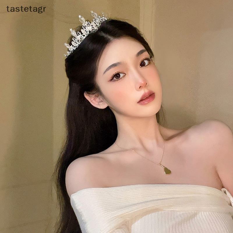 Tast มงกุฎคาดผม ประดับคริสตัล พลอยเทียม สีเงิน สไตล์เกาหลี แฟชั่นสําหรับผู้หญิง 2023