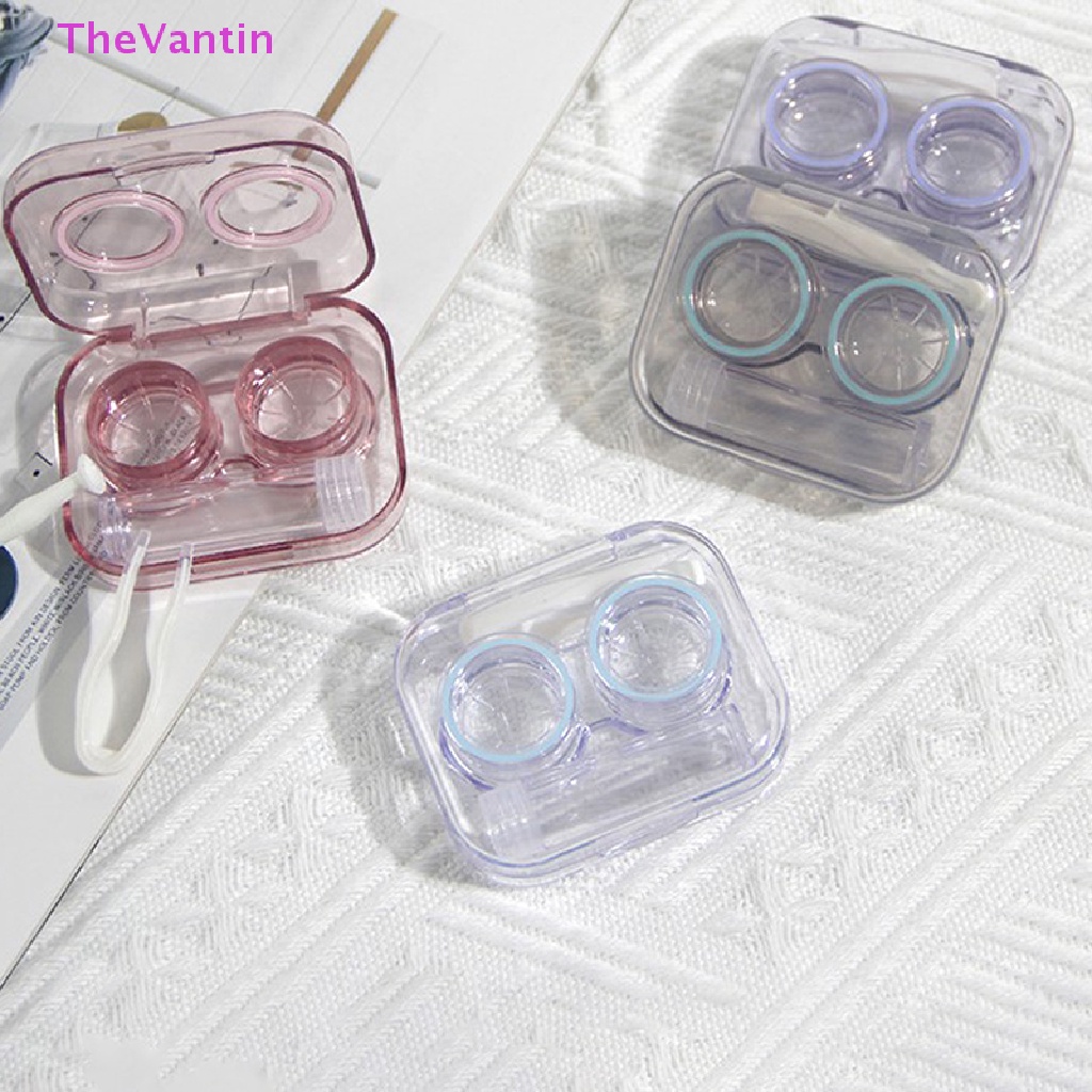 Thevantin กล่องเคสคอนแทคเลนส์ พลาสติก พร้อมแหนบดูด แบบพกพา สินค้าขายดี