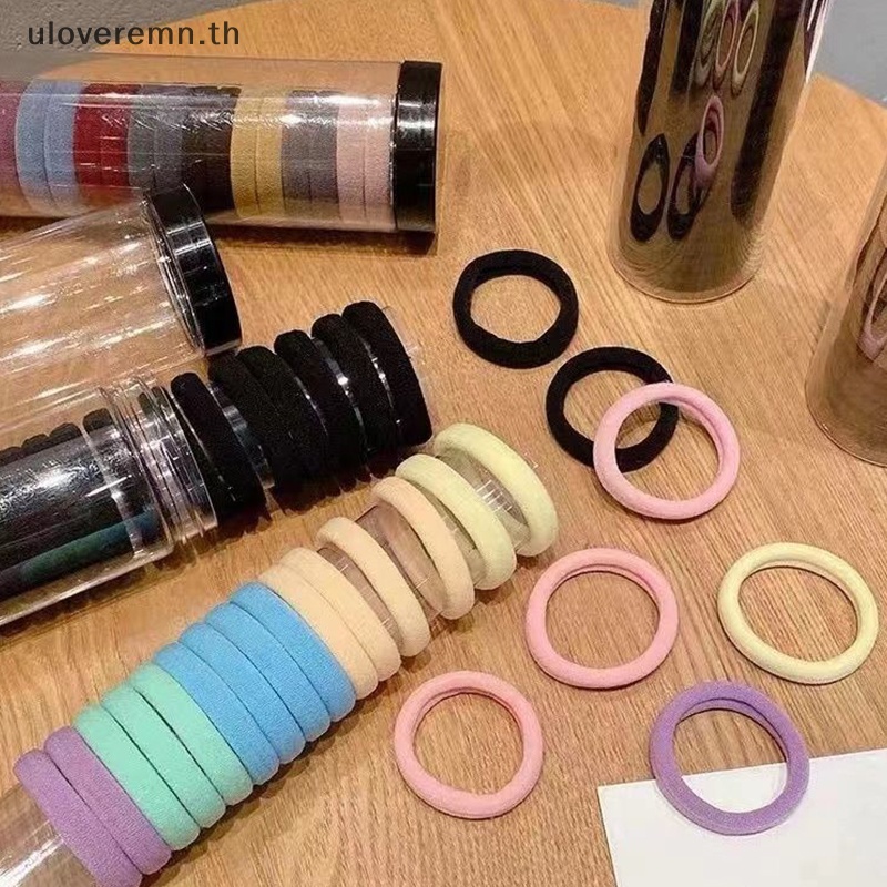 Ulo ยางรัดผม ยืดหยุ่นสูง ไร้รอยต่อ สีพื้น เรียบง่าย สําหรับมัดผม 20 ชิ้น ต่อกล่อง