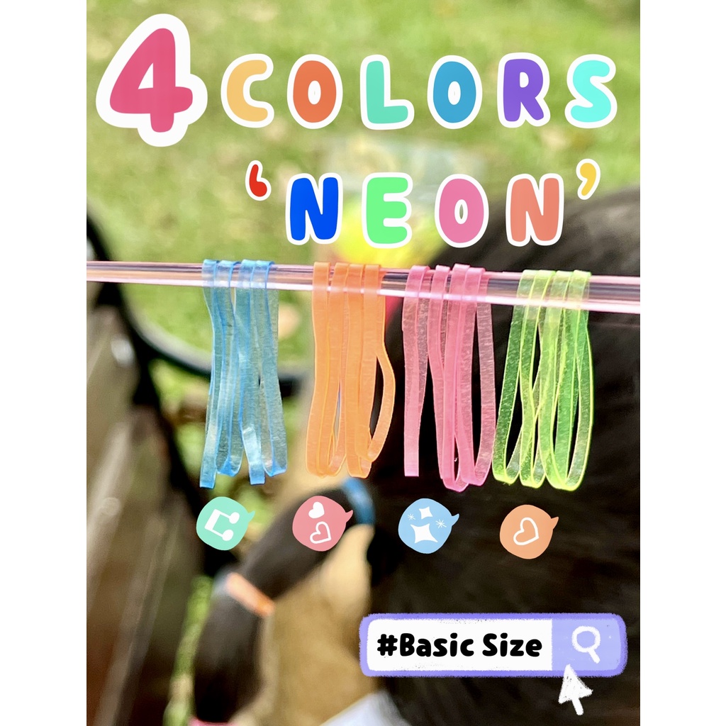 Uniband หนังยางรัดผม ไม่กินผม ไม่ดีดขาดง่าย TPU Basic Size : Neon