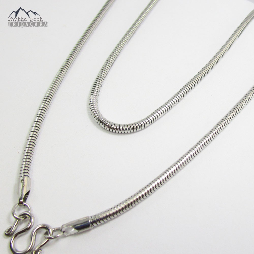 V31 ลายถักเกล็ดงู ขนาด 3.2 มม. ยาว 24 นิ้ว สร้อยคอ ห้อยพระ สร้อยสแตนเลสแท้ สร้อยพระ stainless necklace