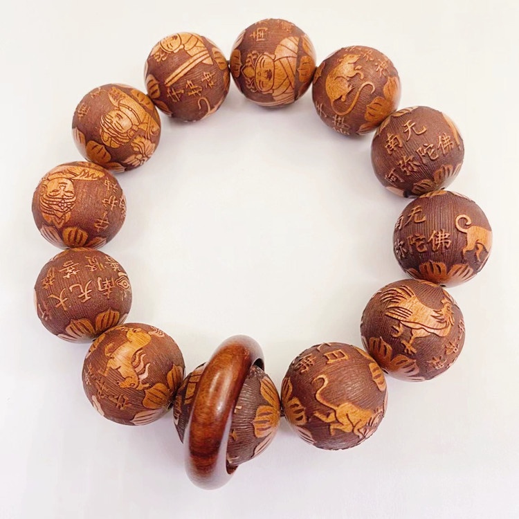 Vajra สร้อยข้อมือลูกปัดไม้ รูปกลีบดอกไม้ สไตล์ทิเบต สําหรับรถยนต์