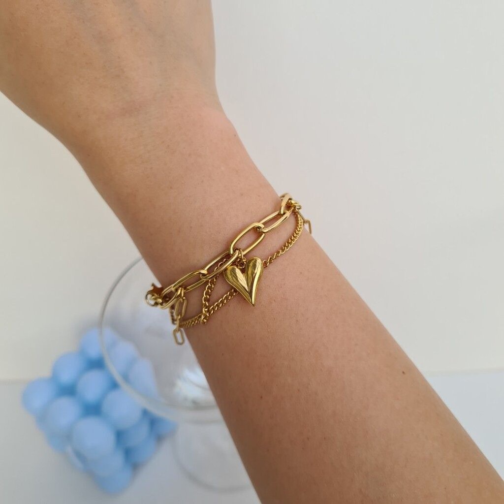 (WELRY.acc) พร้อมส่ง! สร้อยข้อมือสีทองเลเยอร์ รุ่น Piper
