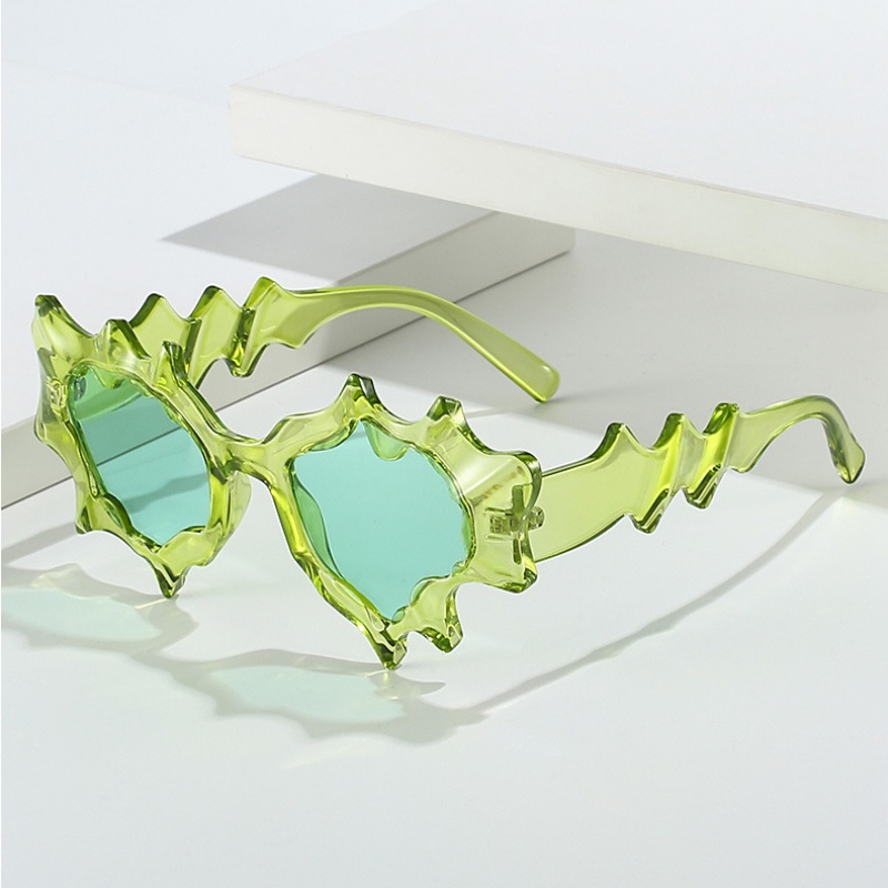 (YUZHU) Niche Ice Rib แว่นตากันแดด Y2K เจลลี่ใส ลายทางเอเลี่ยน สําหรับเด็กผู้หญิง