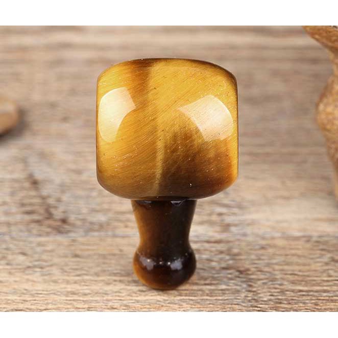Yellow Tiger Eye Tee Manifold Bead  ลูกปัด 12-20 มิลลิเมตรหินธรรมชาติ DIY สำหรับเครื่องประดับ