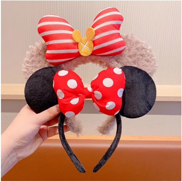 Ys ที่คาดผม ผ้ากํามะหยี่ขนนิ่ม ลายการ์ตูนดิสนีย์ StellaLou Mickey ShellieMay LinaBell Minnie สําหรับเด็ก