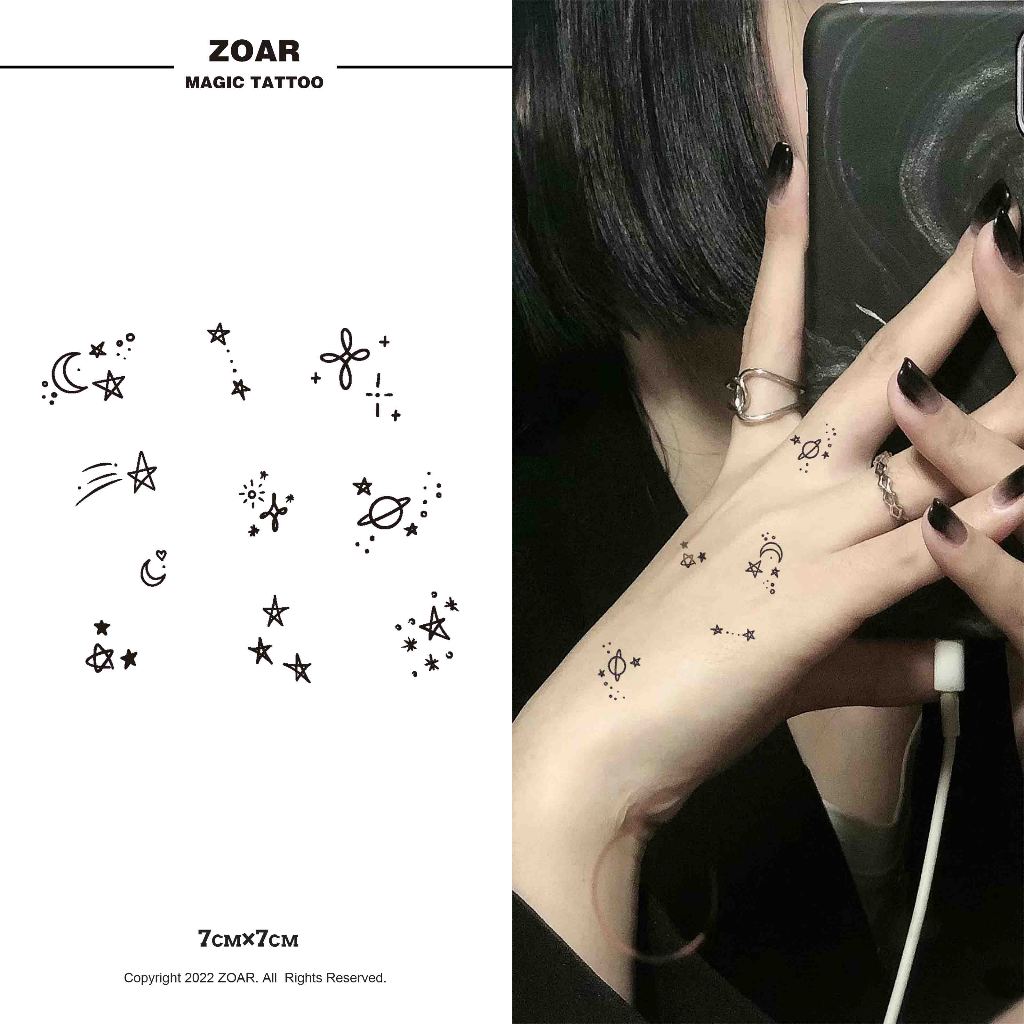 ZOAR พร้อมส่ง A039 Magic tattoo สติ๊กเกอร์รอยสักสมุนไพร กันน้ำ กันรอย ยาวนาน กึ่งถาวร แสดงสี เหมือนจริง