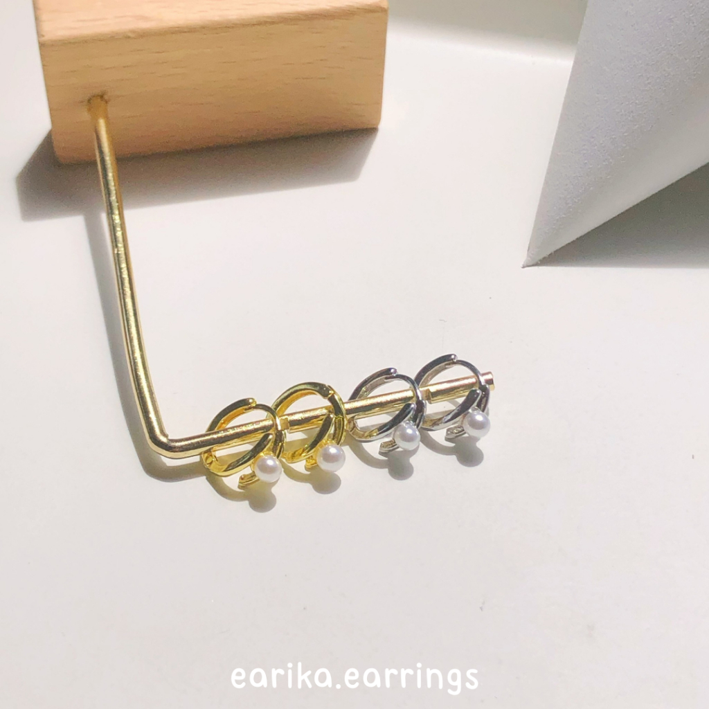 earika.earrings - pearl hoop collection รวมต่างหูห่วงเงินแท้จี้ไข่มุก ผิวแพ้ง่ายใส่ได้