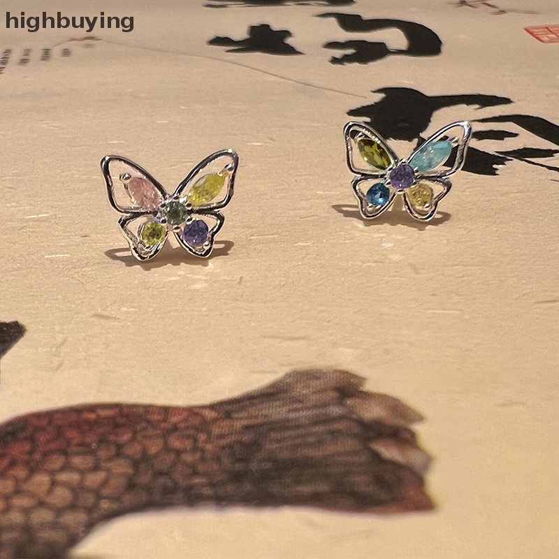 [highbuying] ต่างหูเพทาย คริสตัล รูปผีเสื้อ เครื่องประดับ สําหรับผู้หญิง งานแต่งงาน