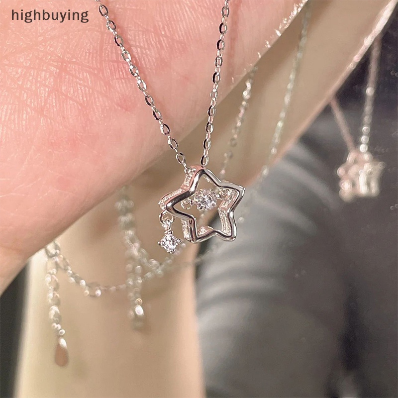 [highbuying] ใหม่ สร้อยคอโซ่ จี้คริสตัล รูปดาวกลวง เครื่องประดับแฟชั่น สําหรับผู้หญิง พร้อมส่ง