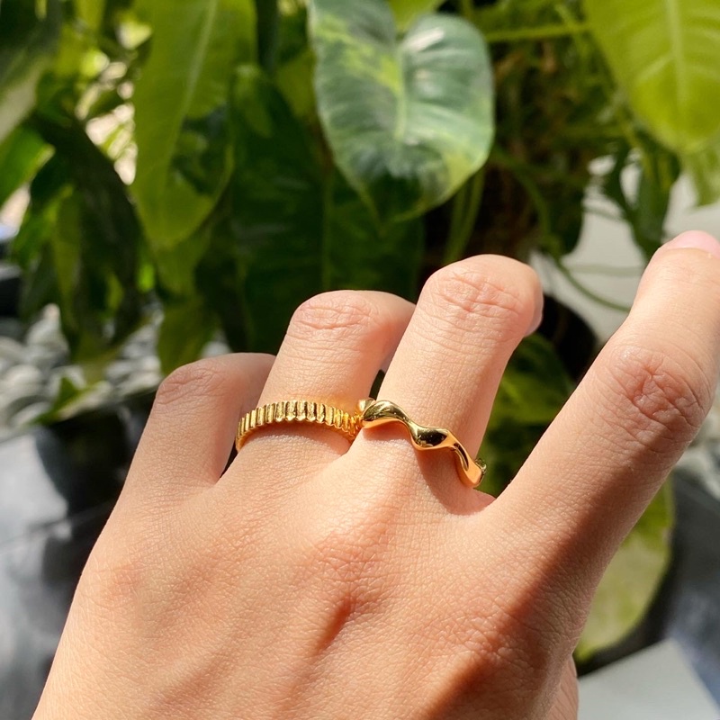 imean.store - Sea waves & Gear rings | แหวนงานไทเทเนี่ยมชุบทองเค 18k