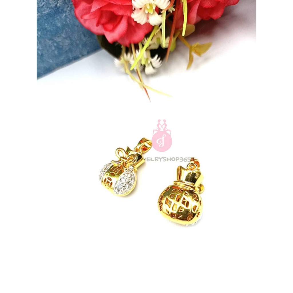 jewelryshop365 K386 จี้ถุงเงิน ทอง จี้ เล็กๆ