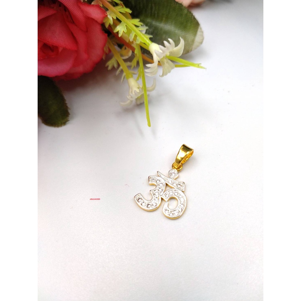 jewelryshop365 K519 จี้โอมเพชรสวิสเกรดพรีเมี่ยม งานไม่ลอกไม่ดำ ใส่ติดตัวได้ตลอด คุณภาพสวยเกินราคา