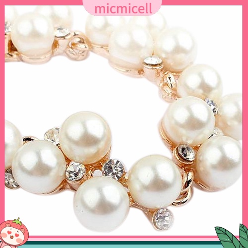 (micmicell) ของขวัญวันวาเลนไทน์สร้อยคอปกจี้ไข่มุก rhinestone