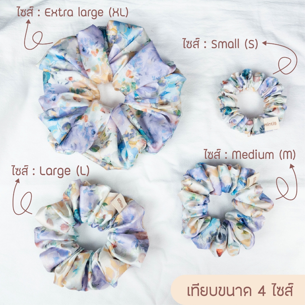 minti9 • ยางรัดผมโดนัท ลายตารางกลางสดใส สีดำ  • Scrunchies