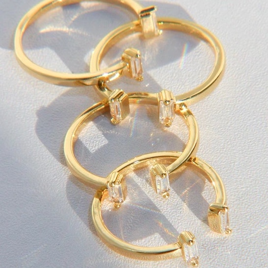 seadada แหวนแฟชั่น แหวนเพชร ฟรีไซต์  Zircon 14k Ring
