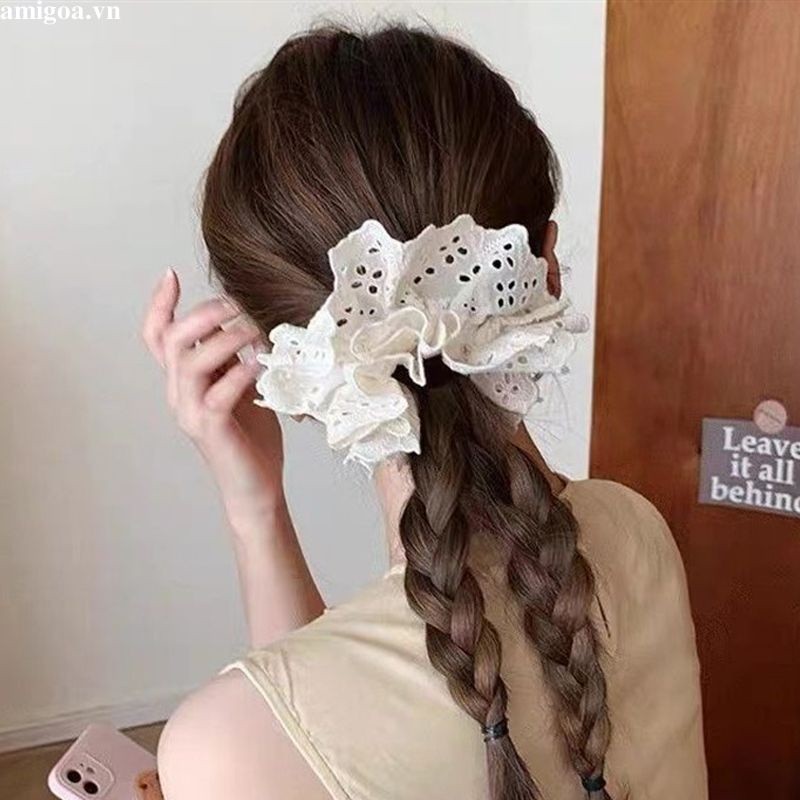 (xinyia1.th) ยางรัดผม ลูกไม้กลวง ขนาดใหญ่ เครื่องประดับผม ฤดูใบไม้ร่วง ฤดูหนาว สําหรับผู้หญิง
