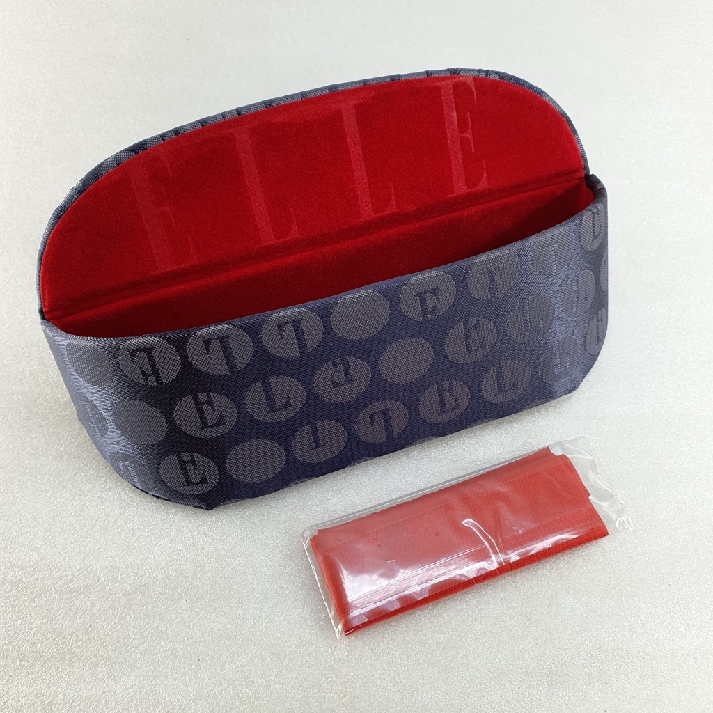 กล่องแว่น ELLE +ผ้าเช็ดแว่น / กล่องแว่นตา แบรนด์แท้ แอล / กล่องแว่นพร้อมผ้าเช็ดแว่น Microfiber