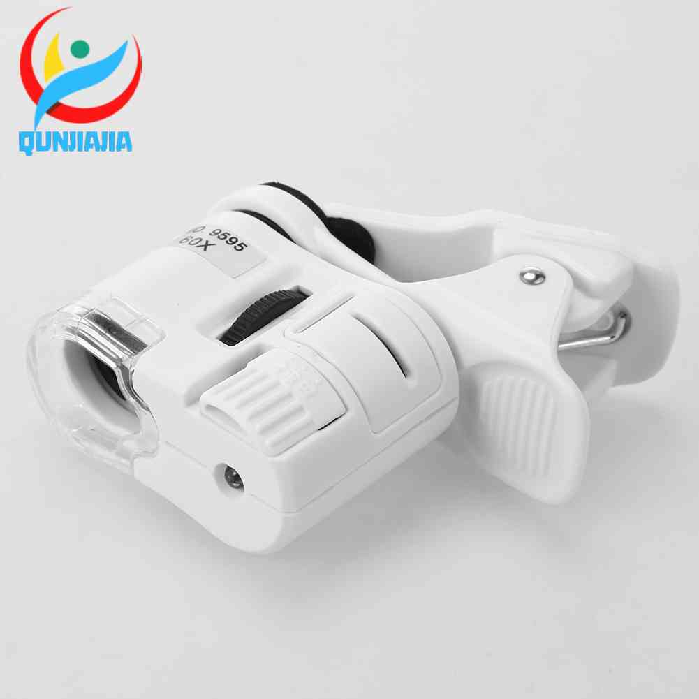 กล้องจุลทรรศน์ ซูมได้ 60X พร้อมไฟ LED สําหรับโทรศัพท์มือถือ