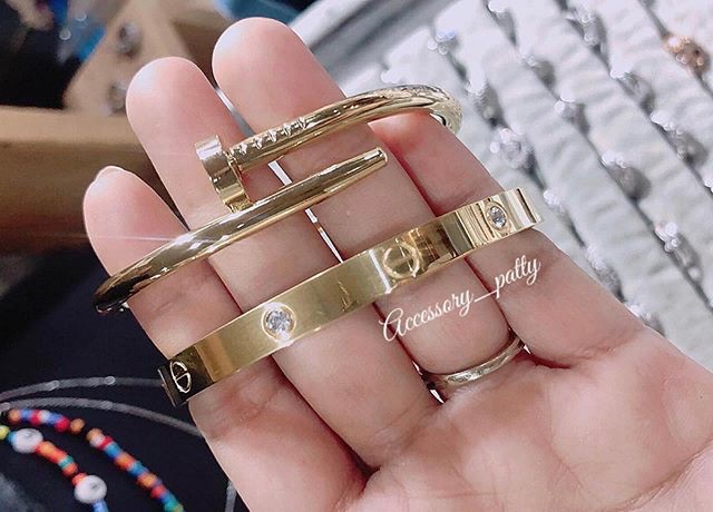 กำไลน็อต+ตะปู สแตนเลส รุ่นCa06 สแตนเลสแท้ค่ะ เส้นขอบวงตัดคมสวยค่ะ✨