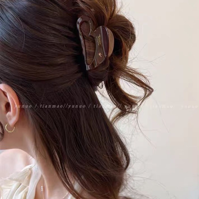 กิ๊บติดผม ทรงกรดอะซิติก สีน้ําตาล เหมาะกับฤดูใบไม้ร่วง ฤดูหนาว สําหรับผู้หญิง