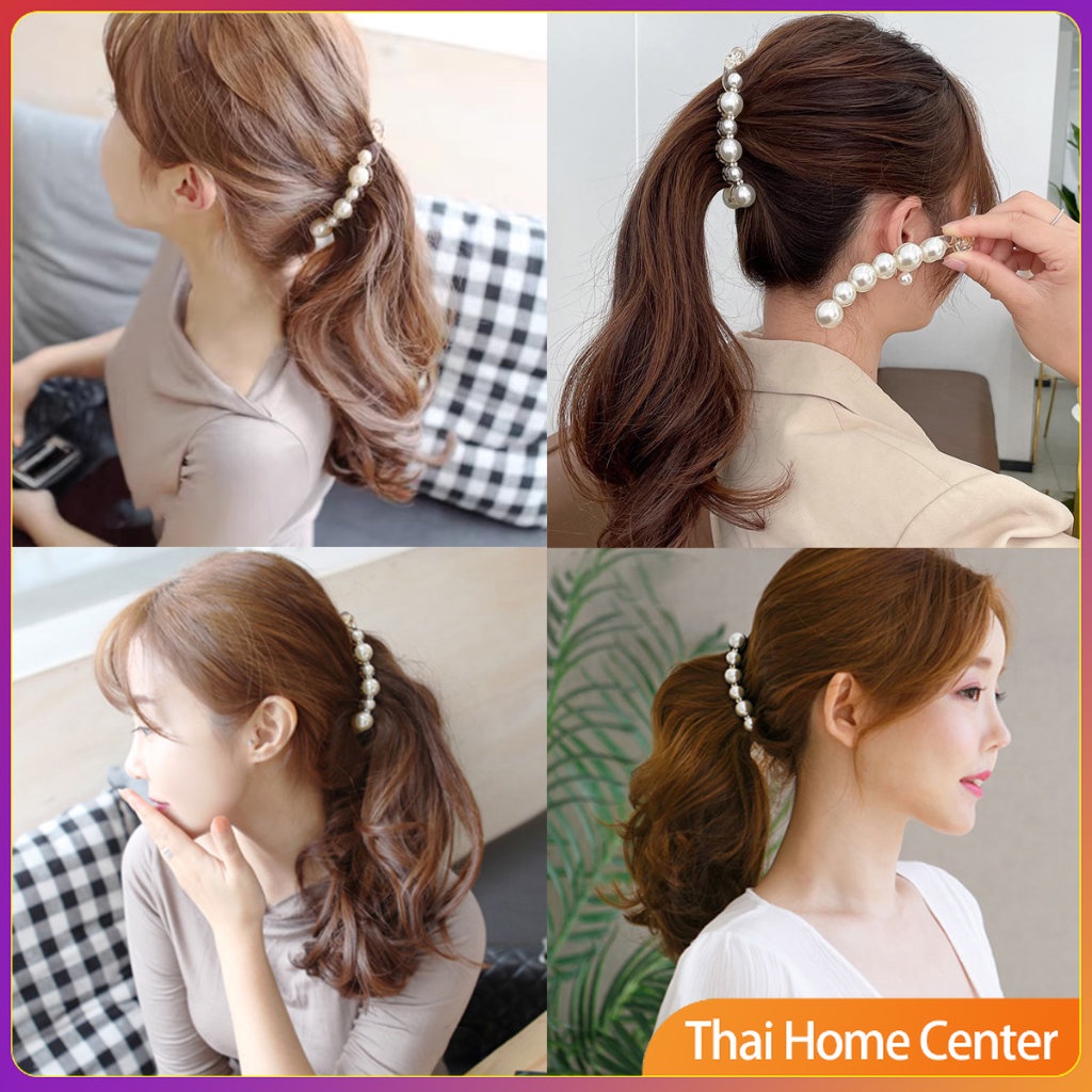 กิ๊บติดผม ประดับมุกเทียม สไตล์เกาหลี สําหรับผู้หญิง แถบคาดศีรษะแบบคาดศีรษะ Hair Clips
