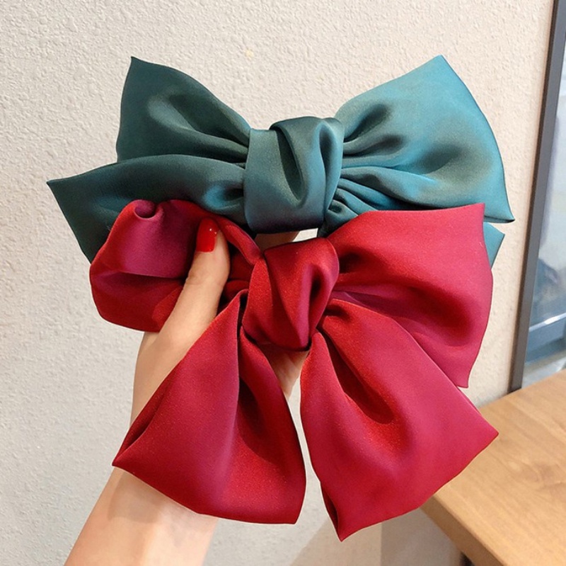 กิ๊บติดผม ประดับโบว์ ขนาดใหญ่ สีแดง แฟชั่นฤดูใบไม้ผลิ สไตล์เกาหลี สําหรับผู้หญิง