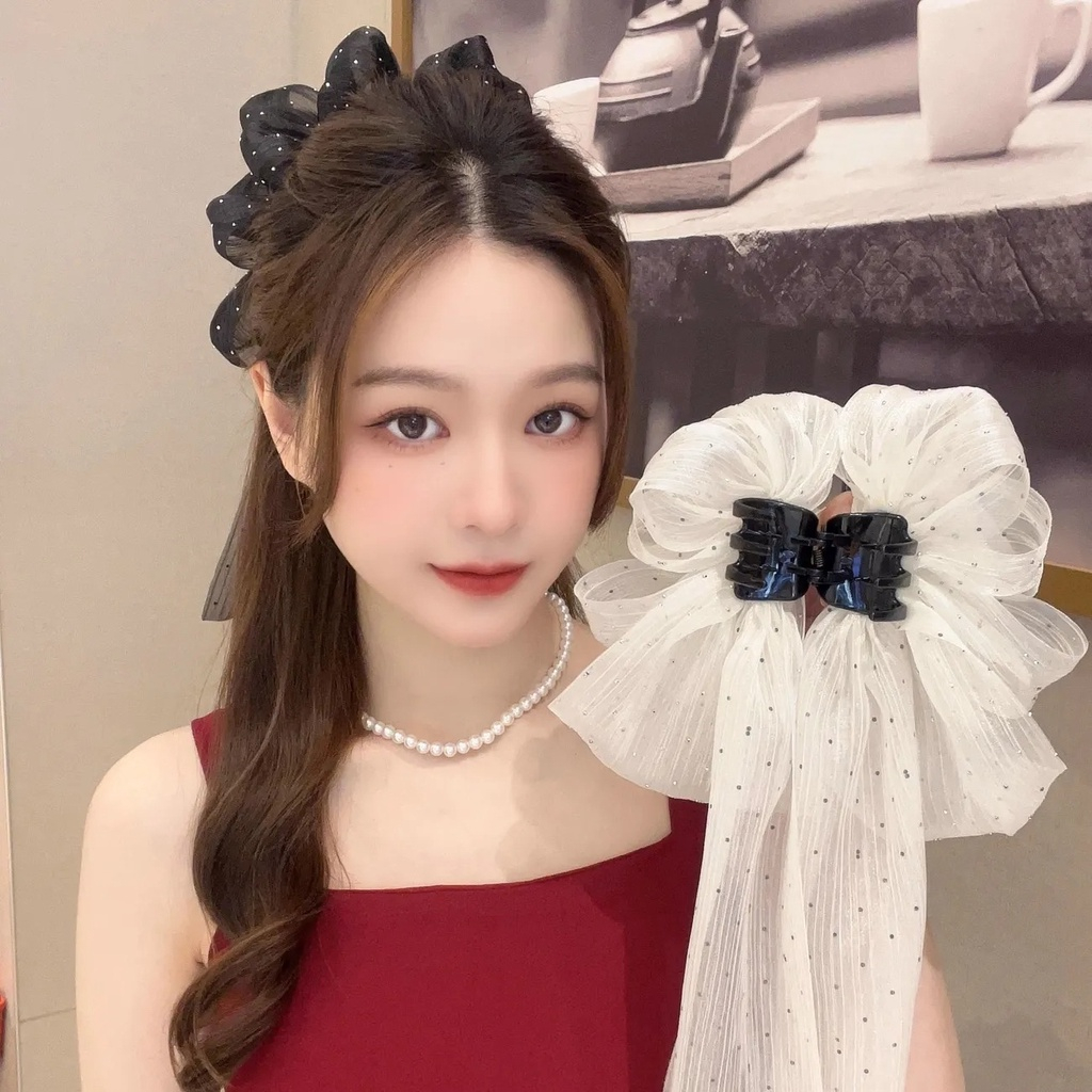 กิ๊บติดผม ประดับโบว์ รูปปลาฉลาม แฟชั่นฤดูร้อน สไตล์เกาหลี สําหรับผู้หญิง