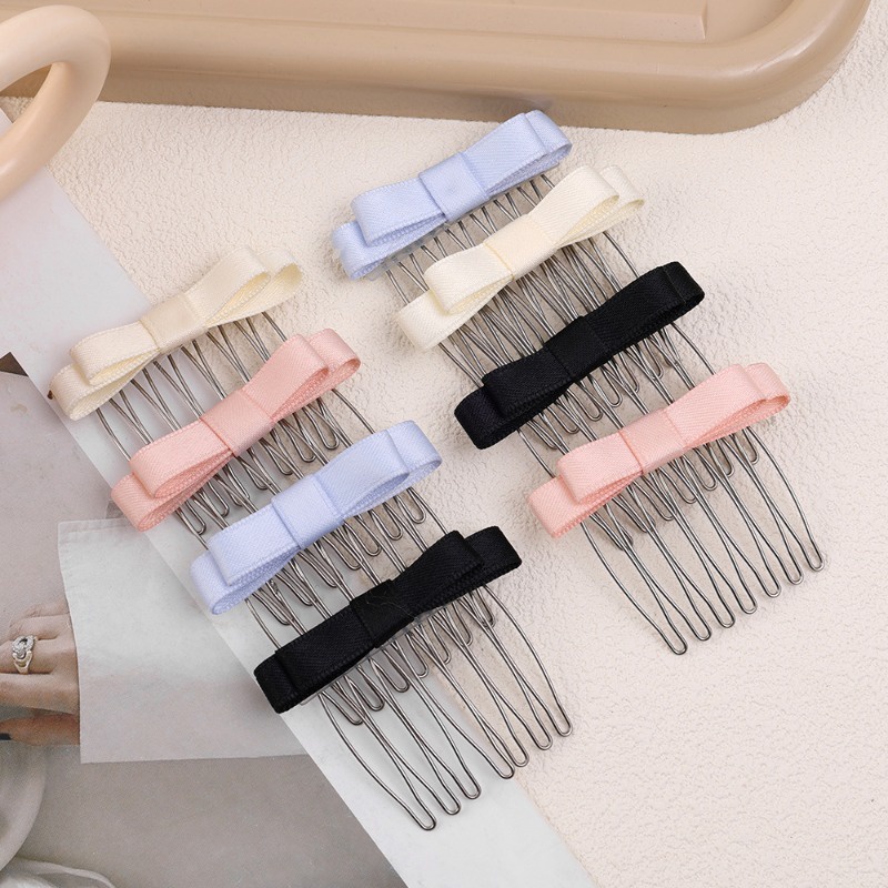 กิ๊บติดผม ประดับโบว์ด้านข้าง สีชมพู แบบมองไม่เห็น แฟชั่นเจ้าหญิง สําหรับเด็กผู้หญิง