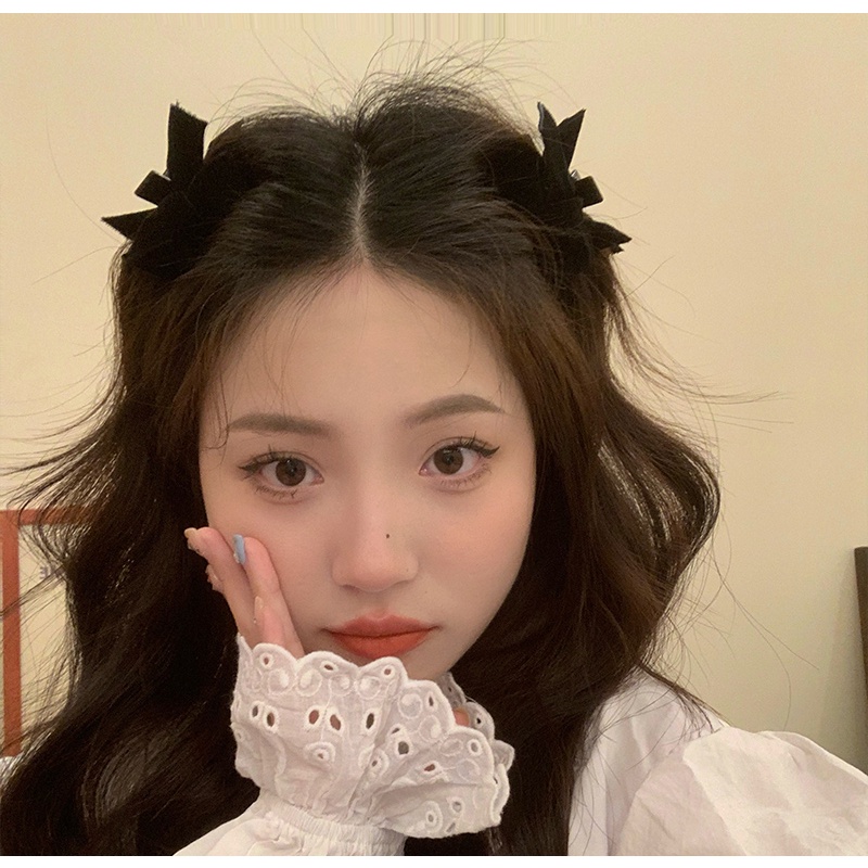 กิ๊บติดผม ผ้ากํามะหยี่ ประดับโบว์น่ารัก สไตล์เจ้าหญิง สําหรับเด็กผู้หญิง จํานวน 2 ชิ้น