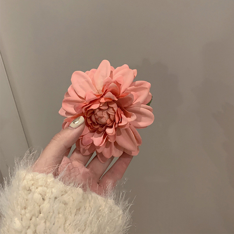 กิ๊บติดผม รูปดอกคามิเลีย แฮนด์เมด สีชมพู สไตล์เรโทร สําหรับท่องเที่ยว