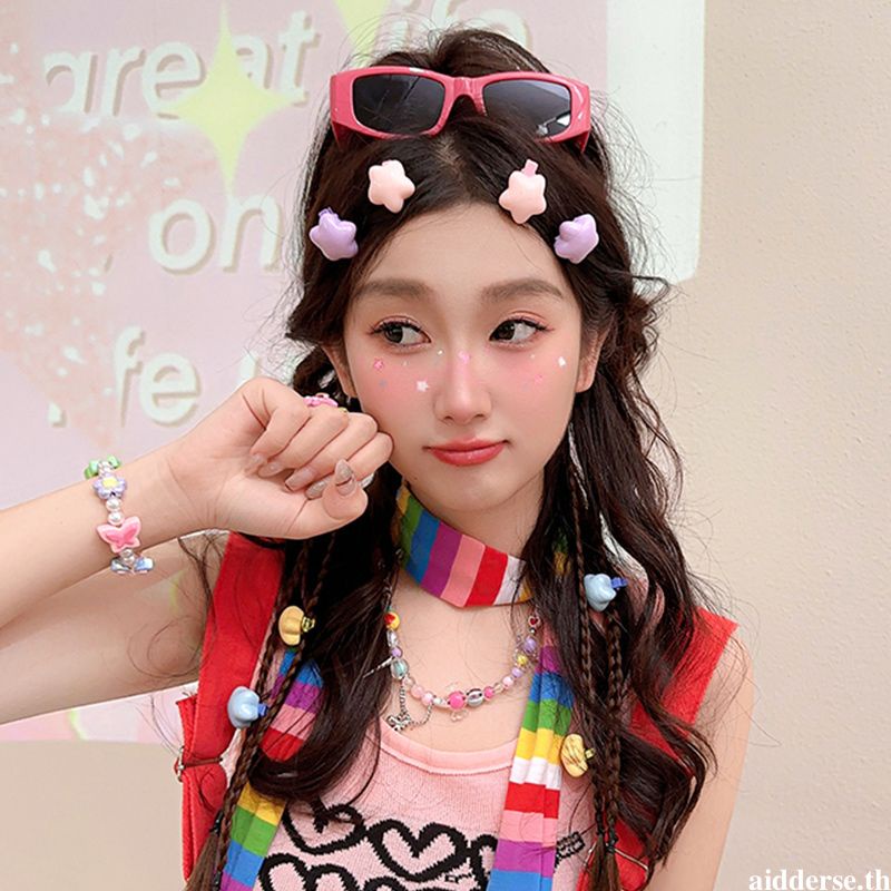 กิ๊บติดผม รูปดาวน่ารัก ขนาดเล็ก สีสันสดใส เครื่องประดับ แฟชั่นสําหรับผู้หญิง